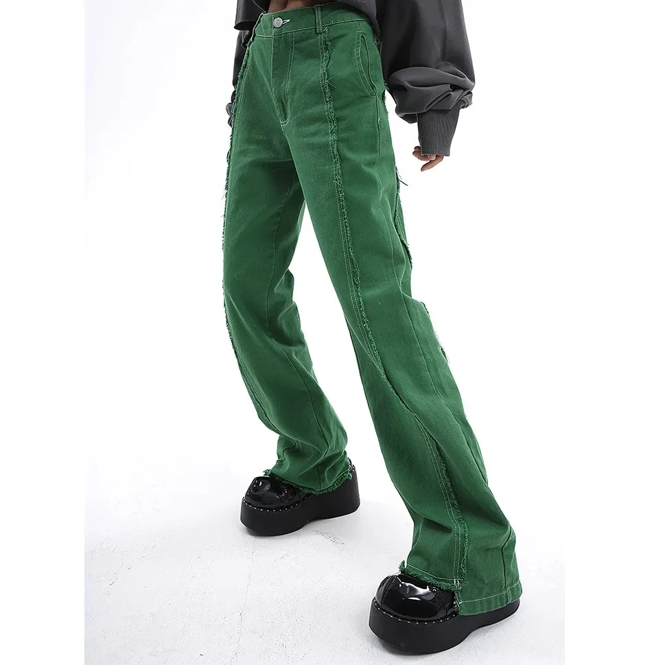 

Джинсы женские свободные в стиле пэчворк с высокой талией, уличная одежда в американском винтажном стиле, длинные брюки из денима с широкими штанинами, весна 2023
