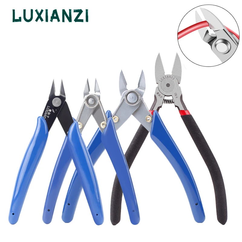 

LUXIANZI Multi Functional Diagonal Pliers Electrical Wire Cable Cutters Cutting Side Snips Flush Nipper Stainless Stee Hand Tool