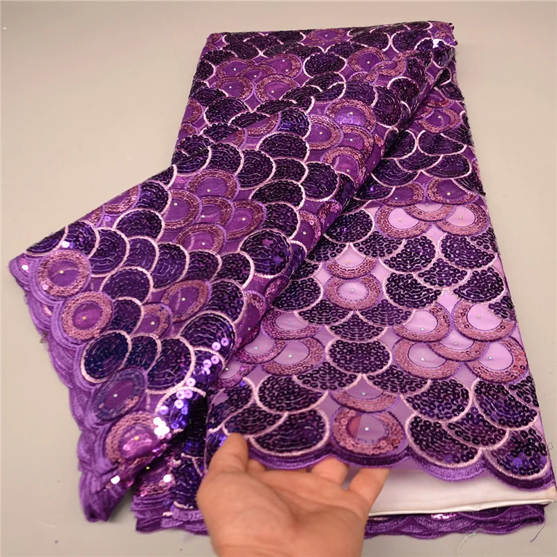 

5 Yards African French Lace Fabric High Quality Mesh Lace Fabric With Gold Thread Embroidery Bead For Wedding Part PS021301