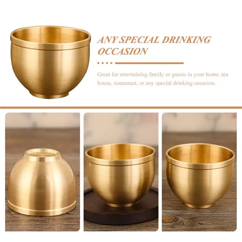 Мини латунная винная чашка многофункциональная круглая контейнер для вина