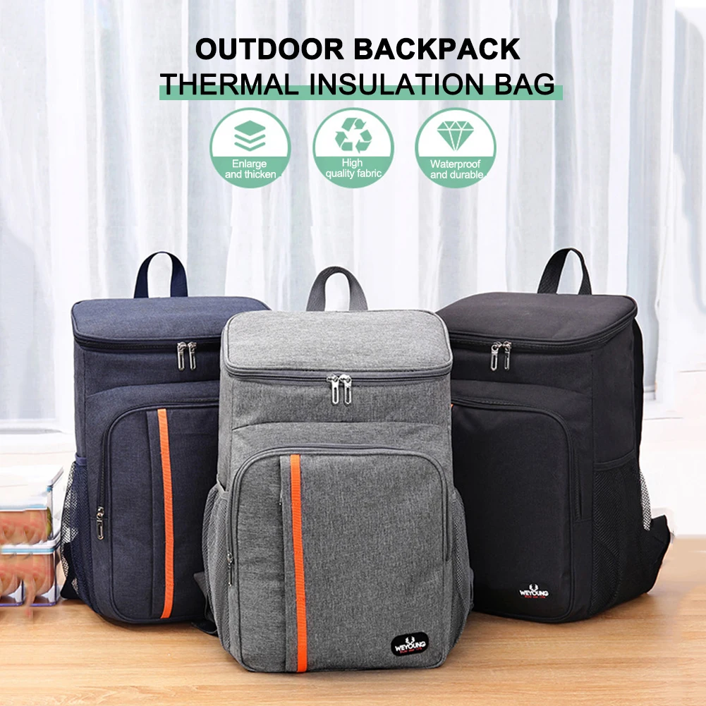 Large Capacity Lunch Backpack 18L Thermal Leak Proof Backpack Waterproof Thickened Cooler Bag Picnic Warm Insulated Bag New