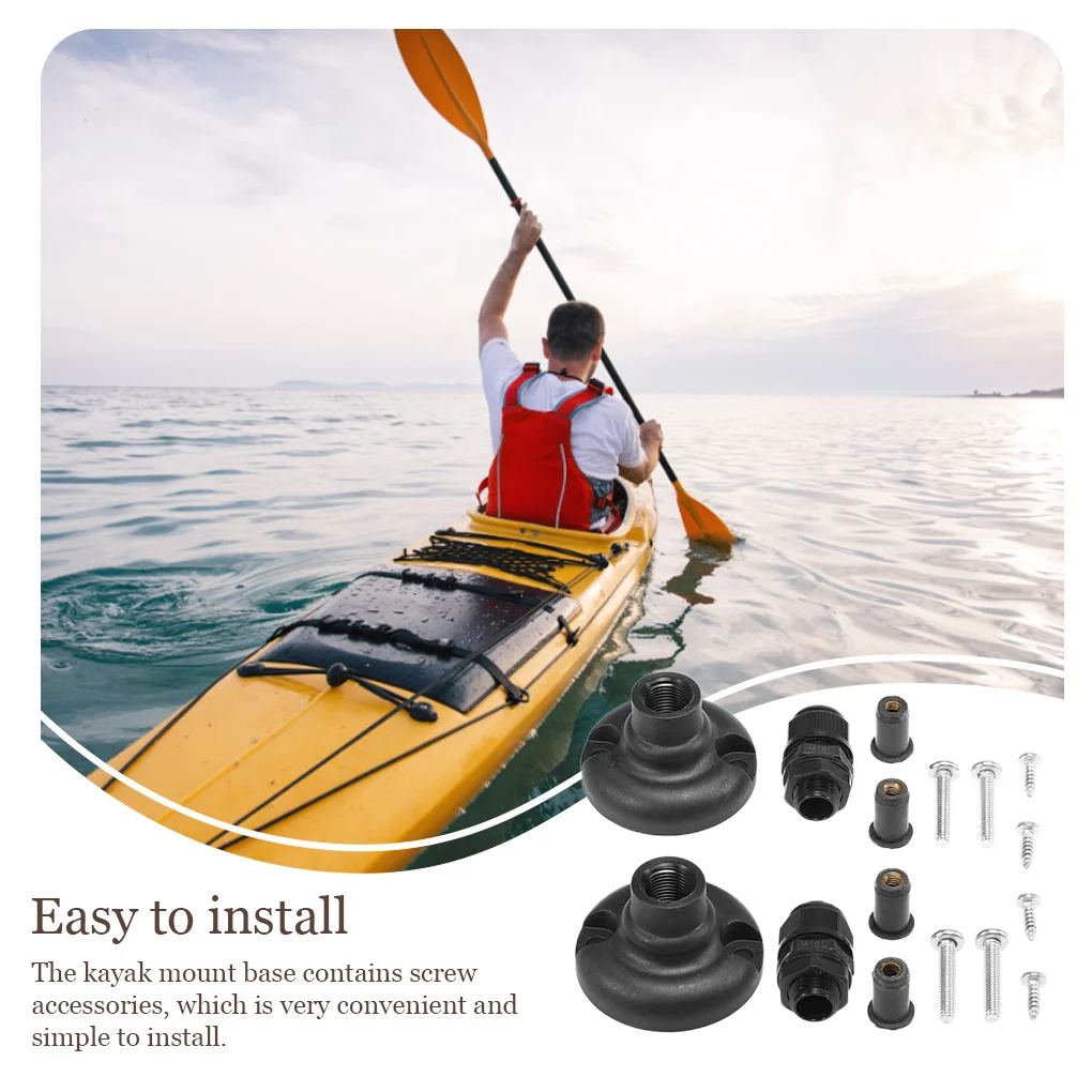 

2 Pieces Kayak Canopy Mount Base Canoeing Sun Shade Awning Accessories