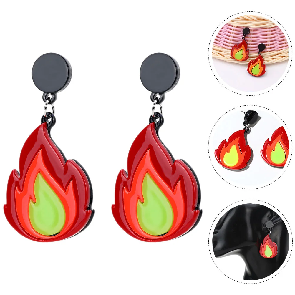 

Post Earrings Women Trendy Earrings Fire Flame Earrings Rave Earrings Statement Drop Earrings Campfire Earrings