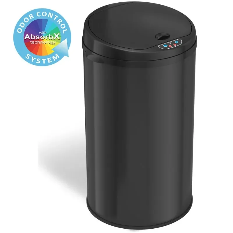 

Premium Matte Black Stainless Steel, Odour-Absorbing 1 Gallon Round Sensor Trash Can Deodorizer