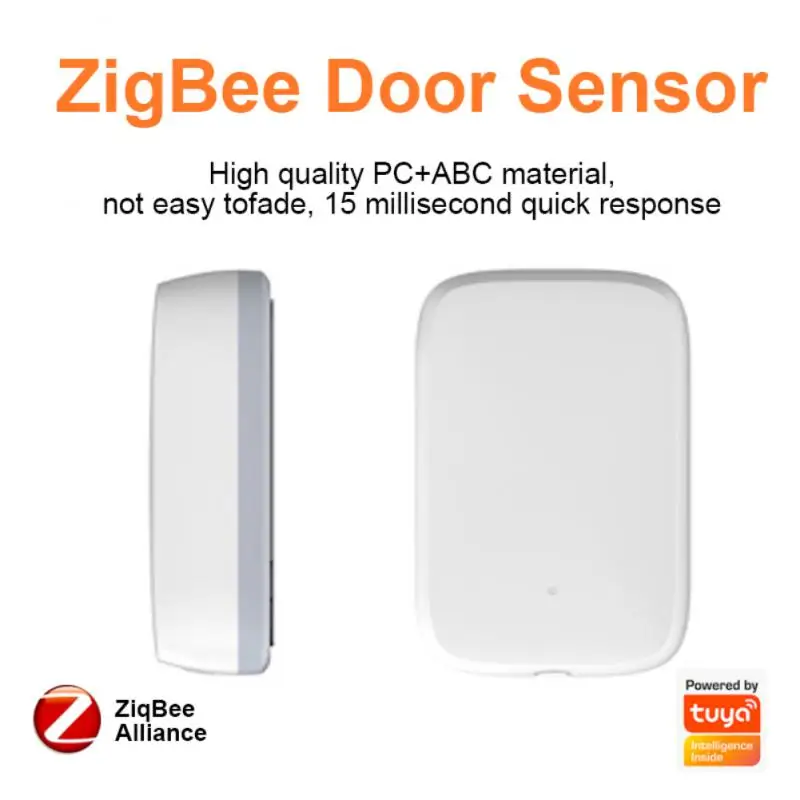 

24-hour Monitoring Zigbee Door Sensor Door Open Closed Detectors Anti -theft Voice Control Mini Magnetic Sensor