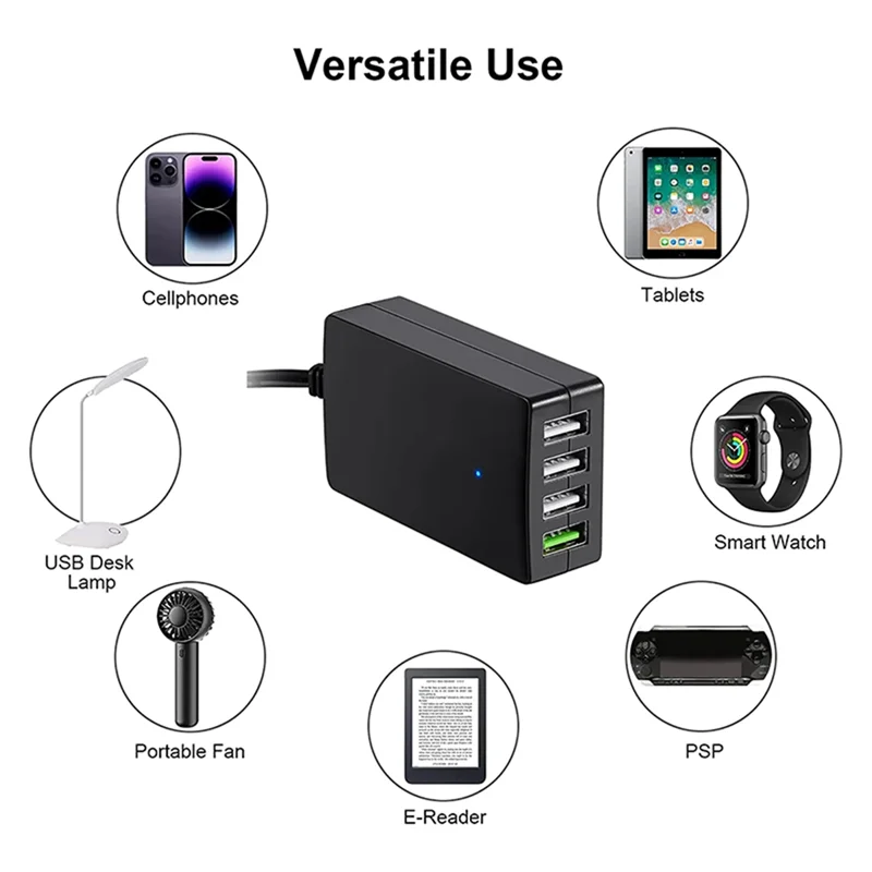 Портативный постоянный ток с зажимом для аккумулятора 4-портовое USB-зарядное