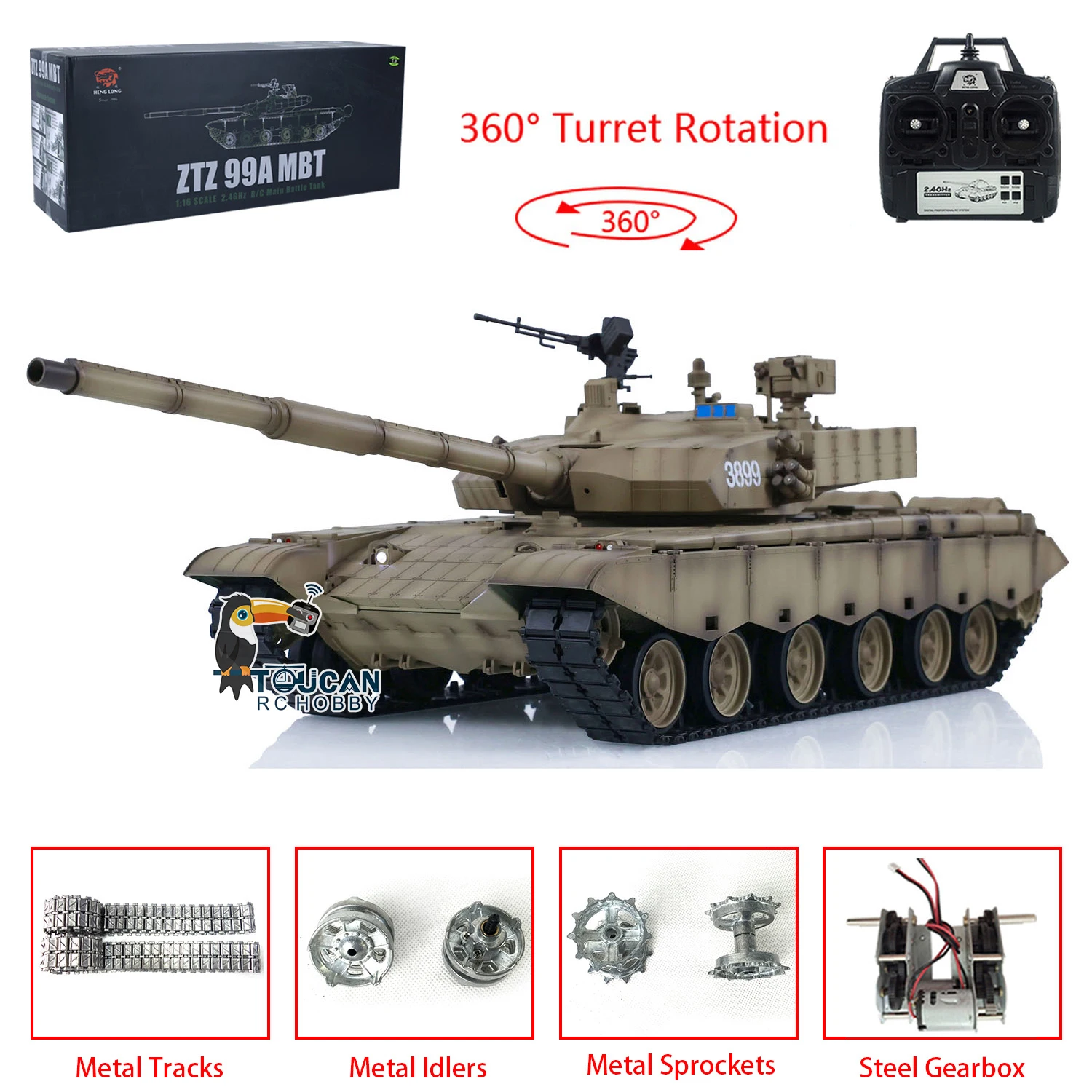 Henglong масштаб 1/16 китайский Танк 99A RTR RC 3899A W/ 360 ° вращающийся инфракрасный боевой