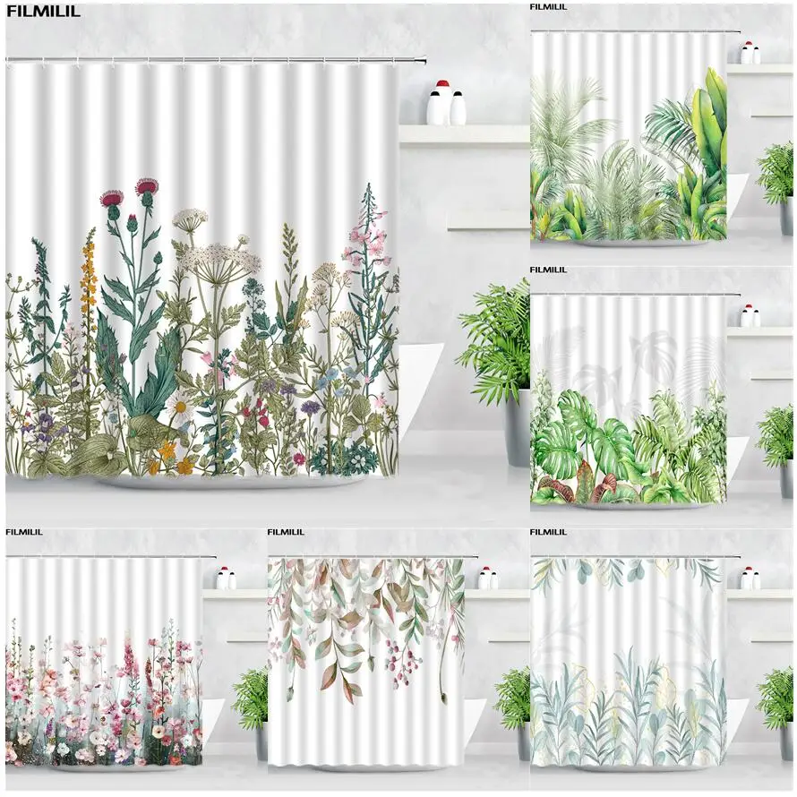 waterproof shower curtains colorful flowers butterfly spring natural scenery bathroom decor home fabric hooks bath curtain sets free global shipping