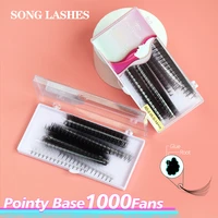 song lashes fack lashes ultra speed 3d 10d promade pointy stem 1000fans c d curl volume nature eyelash extension makeup