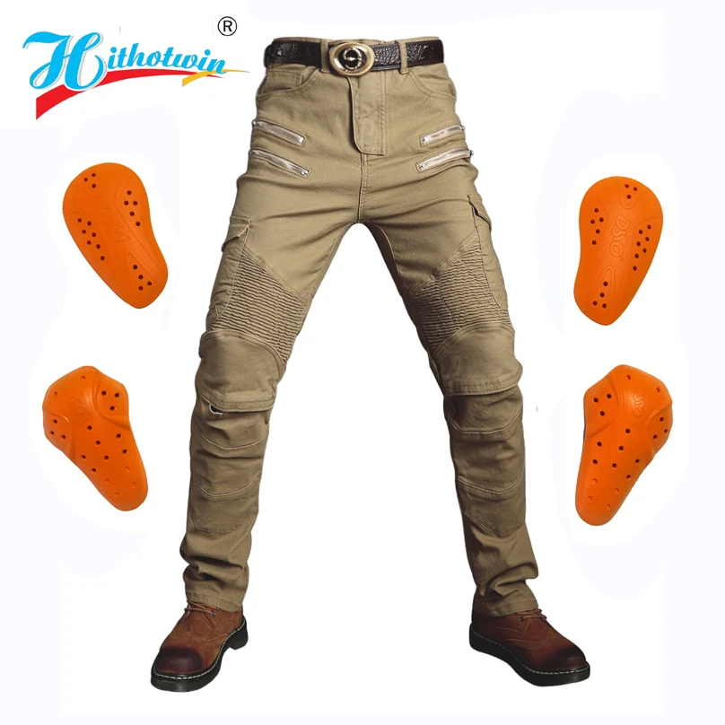 New riding motorcycle rider jeans anti-fall pants motorcycle racing Pants Men Zipper Protective Gear F-07