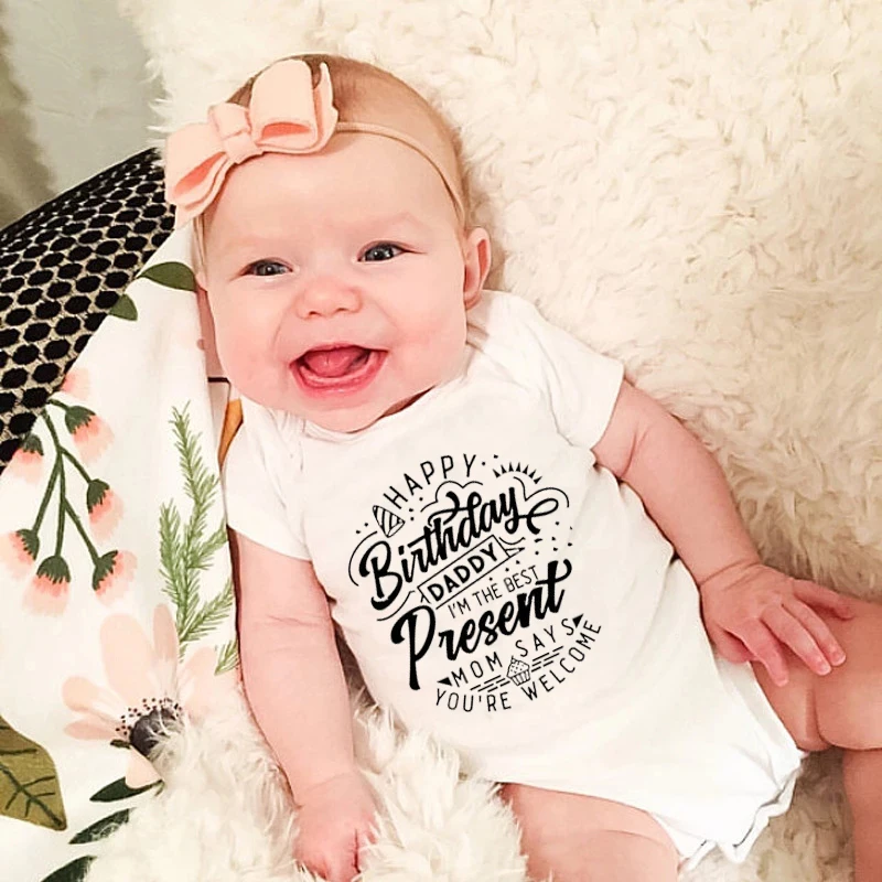 

Детский комбинезон для новорожденных, с принтом, на день рождения