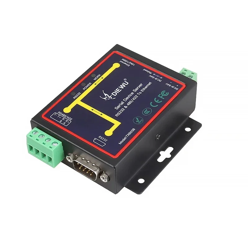 Промышленный конвертер RJ45 в RS232 RS485 TCP/UDP Последовательный RS424 Ethernet-устройство