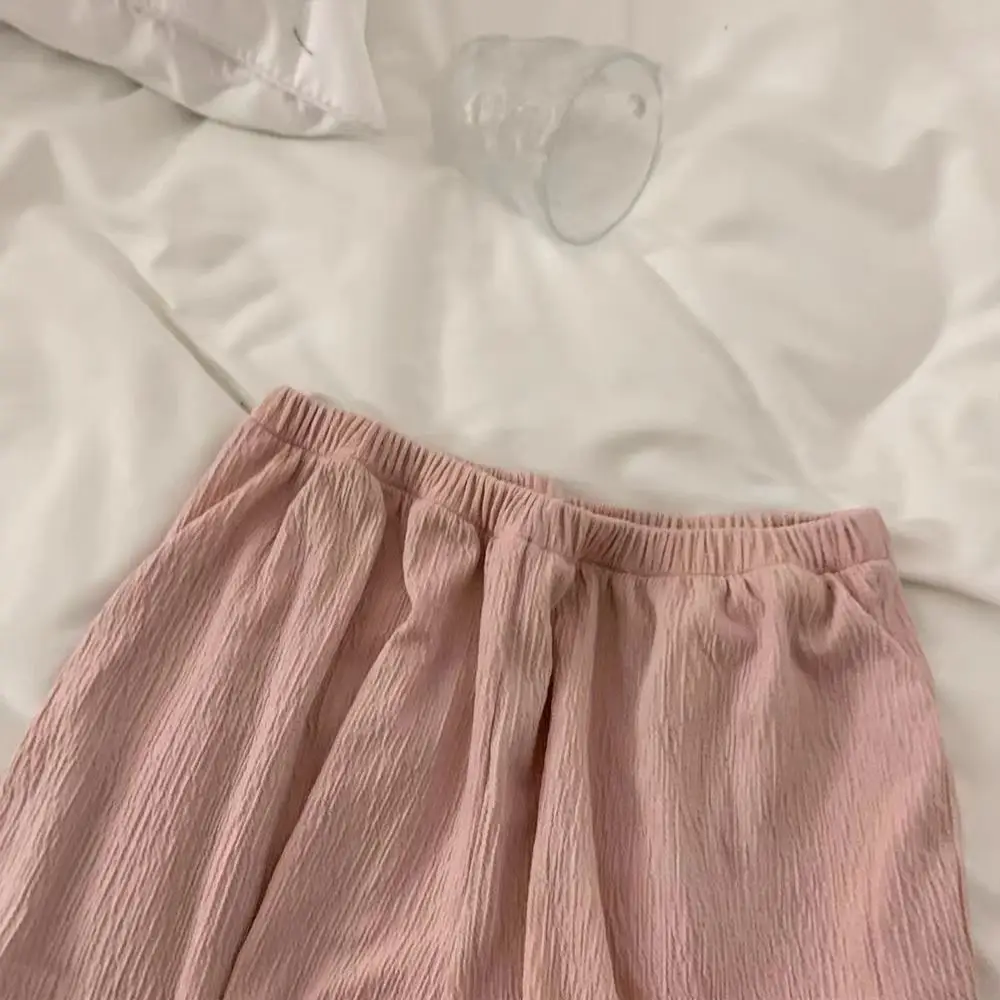 1 Hua Hua Pajamas Women's Summer Three Piece Set Cotton Short Sleeve Spring and Autumn Home Furnishing Set