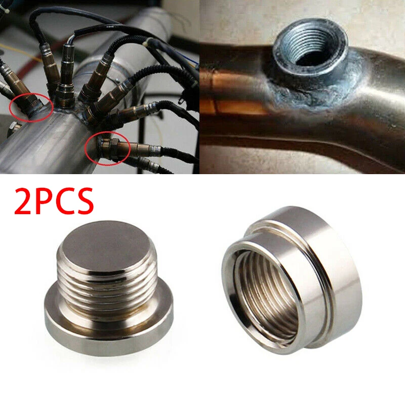 

2pcs O2 Oxygen Sensor Stainless Steel Weld On Bung Plug Nut Cap Kit X 1.5 For Custom Exhaust Installation, Headers, Down Pip