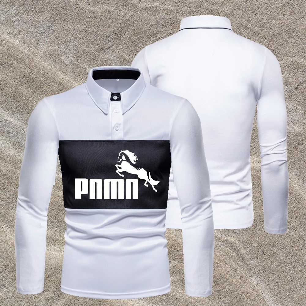 

Spring And Autumn Men's Polo Shirt Long-sleeved Lapel New Slim Bottoming Shirt