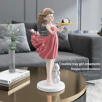 home decor creative butterfly girl tray decoration accessories figurines for interior resin frp figure tabletop ornaments statue