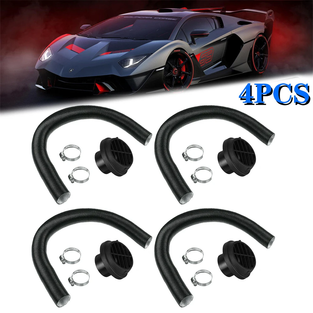 

4pcs 42mm Heater Duct Pipe Tube + Ducting Air Vent For Air Diesel Heater Domestic 5000W 4 Holes For Webasto For Eberspacher
