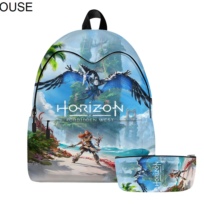 Рюкзак YOUSE 2 шт./компл. Horizon Today West, Aloy, рюкзак с 3D принтом, Horizon Zero DawnTravel, рюкзак для ноутбука с чехлом-карандашом