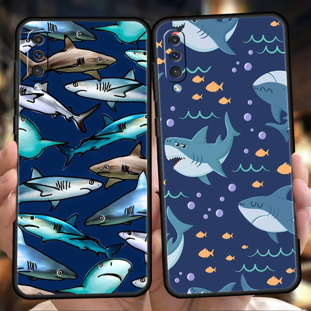 

Cute Shark Phone Case for Samsung Galaxy A12 A22 A10 A20 A30 A40 A42 A50 A52 M12 M22 M31 M33 Shockproof Soft Shell Fundas Coque