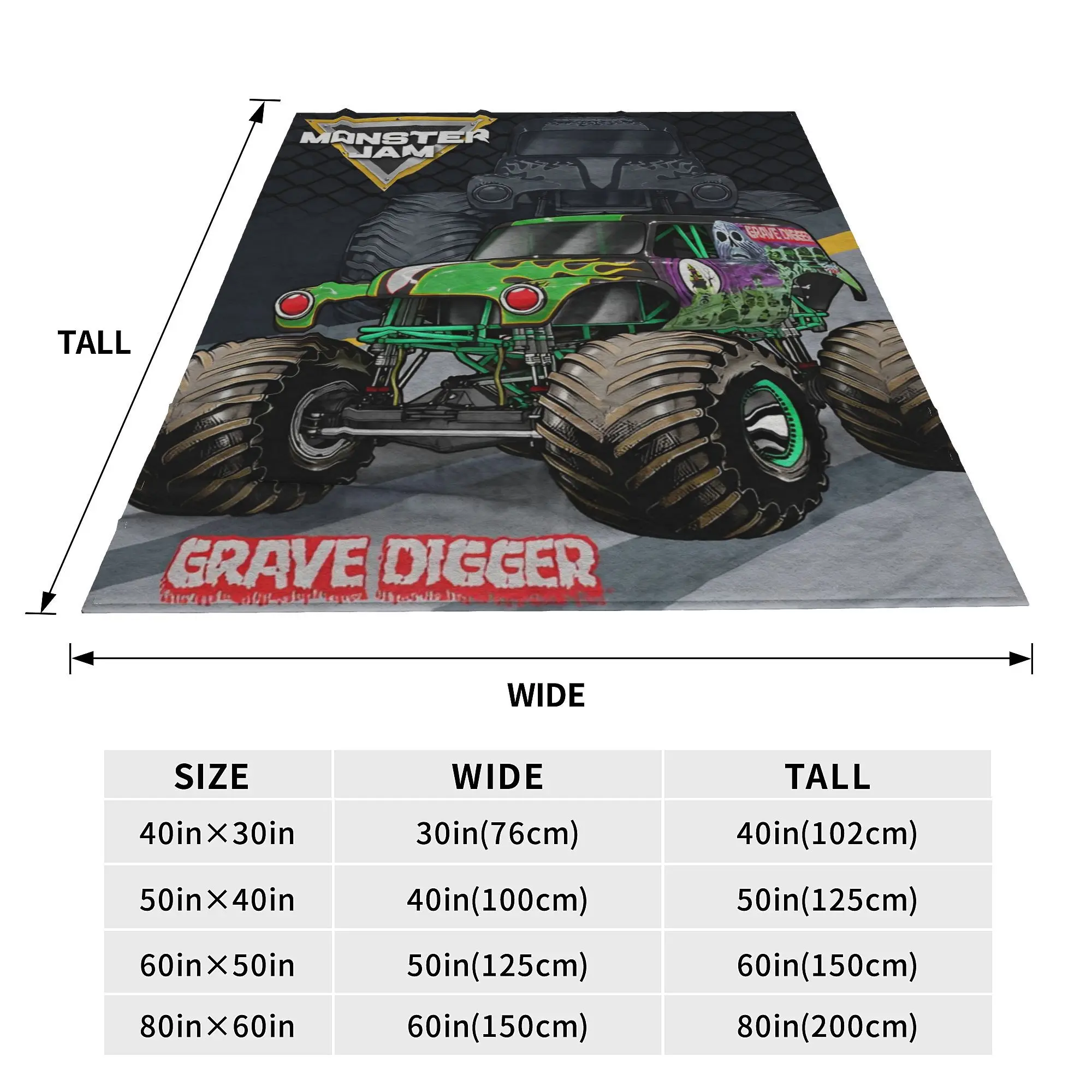 Аксессуары Monster Jam Grave Digger одеяло ультра-мягкое плюшевое из кораллового флиса для