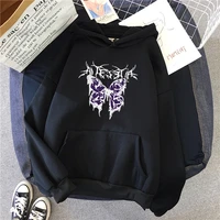 womens hoodies anime butterfly print sweatshirt pullovers jacket gothic cartoon hip hop harajuku oversized woman clothes tops