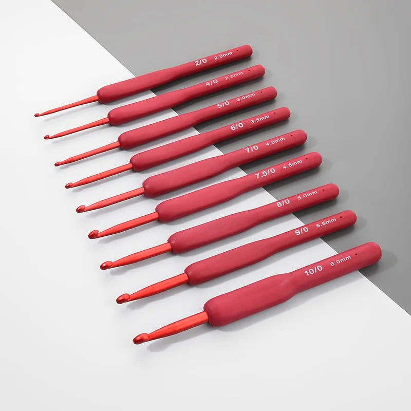 

Aluminum Oxide Crochet Hook Set Handy Novel Sewing Tools Beginners Home Non Slip Red Crochet For Knitting And Accessories Needle