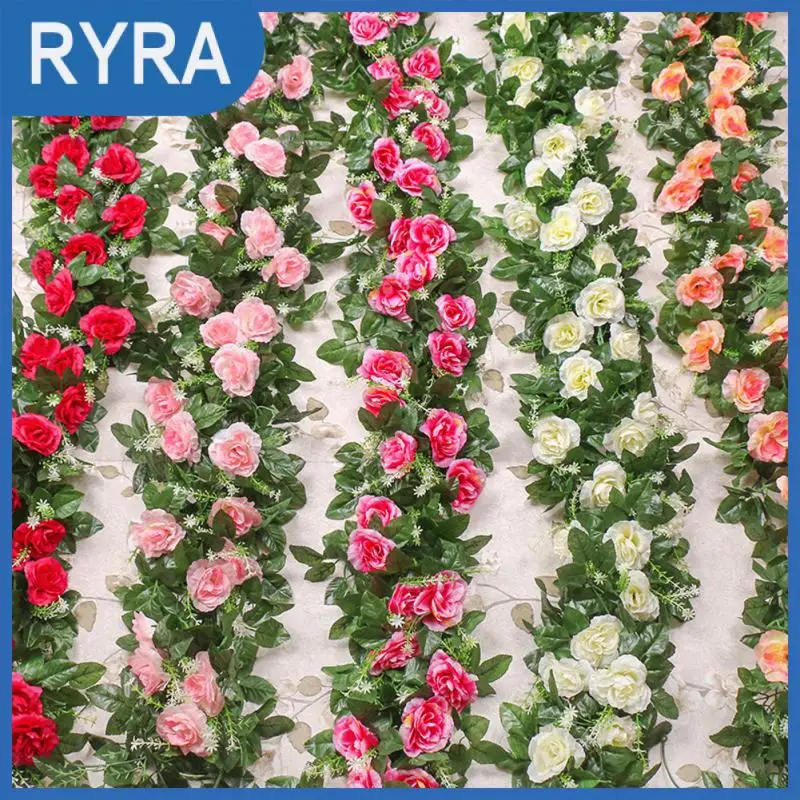

Party Background Decor Simulation Rose Rattan Vivid Multifunctional Silk Flower Durable Fake Flower Environmentally Friendly