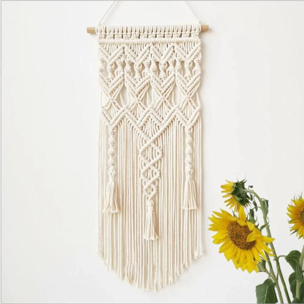 

Wall Hanging Boho Macrame Tapestry Hand-woven Home Decoration Accessories Nordic Art Tassel Apartment Dorm Room Decoration