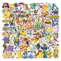 1050100pcs pokemon pikachu stickers anime cartoon kawaii waterproof stikers skateboard bicycle guitar laptop kids stiker toys