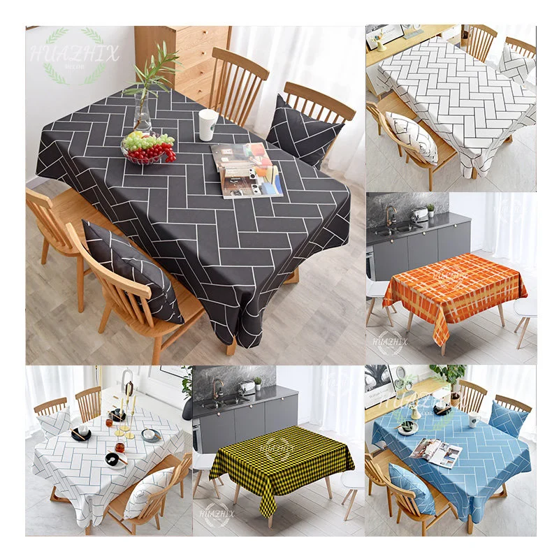 

Net Red Waterproof Plaid Tablecloth Pattern Geometric Minimalist Home Nordic Style Rectangular Decorative Aesthetics Families