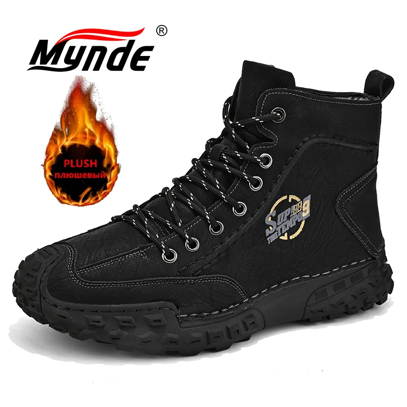 

Classic Men's Boots Outdoor Shoes Plush Men's Snow Boots Fashion Soft Brand Breathable Outdoor Work Boots Men Motorcycle Boots