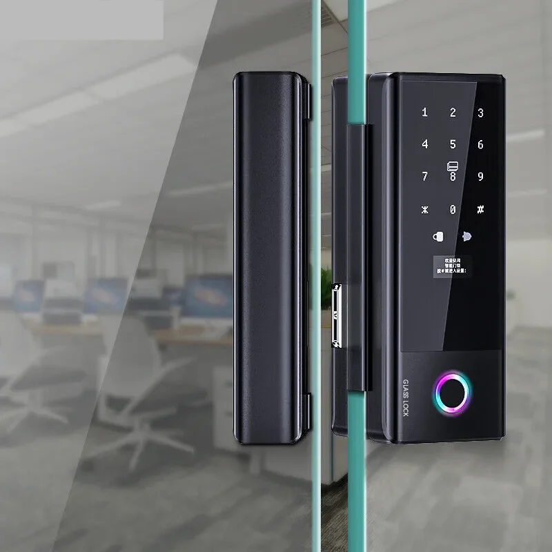 Фото Умный замок Ttlock Ble для стеклянных дверей, без сверления, с биометрическим отпечатком пальца, для офисов, магазинов, торговых центров, входных групп, Wi-Fi, Tuya №2