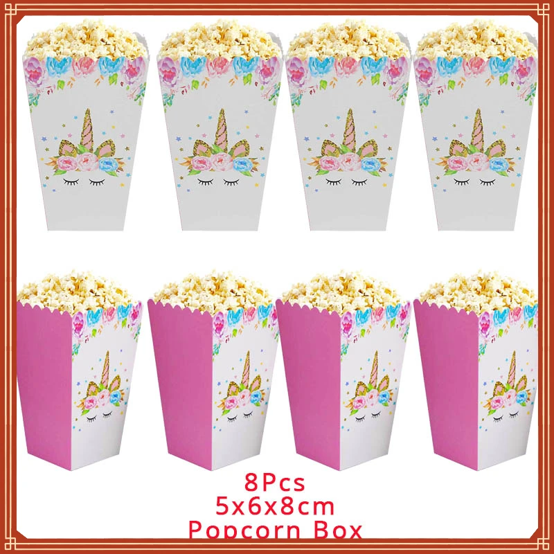 

Party Supplies Paper Popcorn Box Cookie Gift Box Bag Kids Unicorn Theme Birthday Party Decoration Baby Shower Supplies