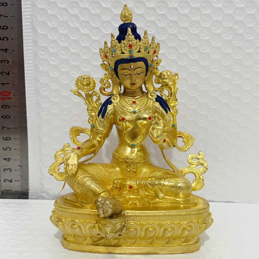 

55% OFF Buddhist Item Nepal high grade gilding Green Tara PU SA Bodhisattva brass Buddha God statue home Holy worship Buddha