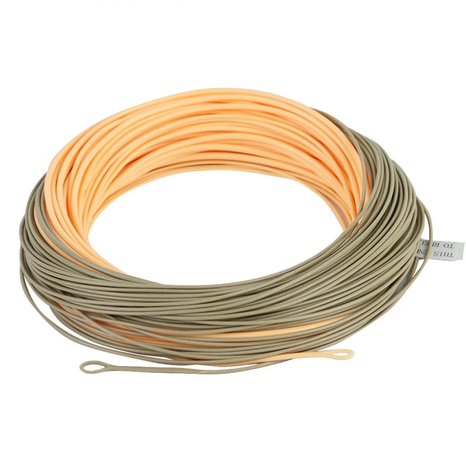 

ODJ WF3F-8F Spey Fly Fishing Line 90ft with 2 Welded Loops Peach/camo Floating Fly Line