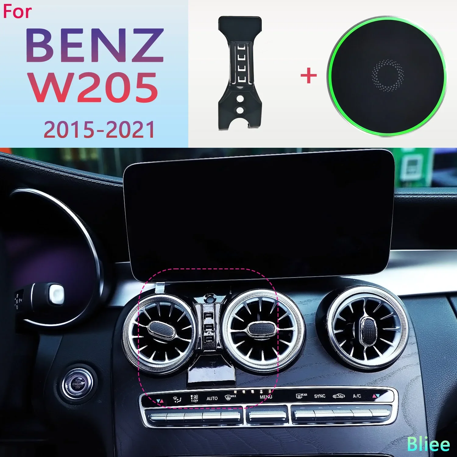 Магнитный автомобильный держатель телефона для Mercedes Benz C200 260 300 W205 2015-2021 15 Вт