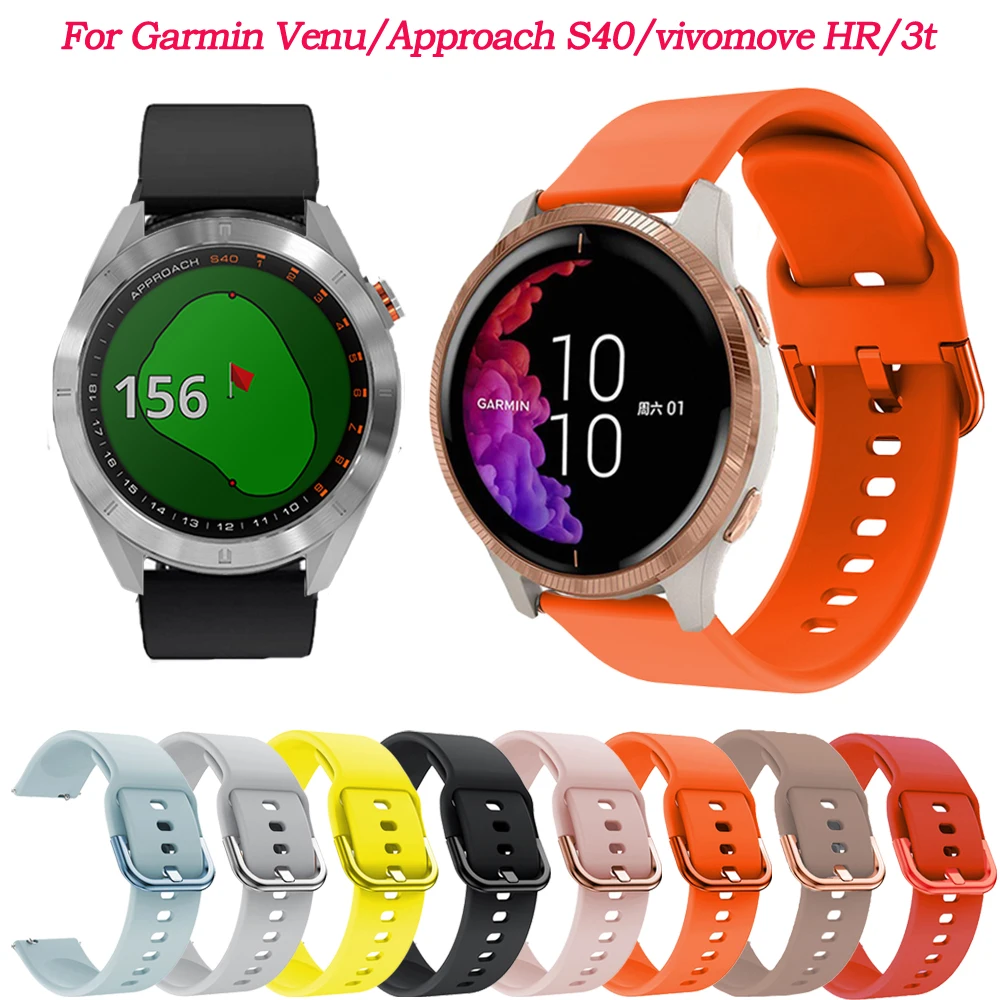 

Silicone Sport 20MM Smartwatch Band Wrist Strap For Garmin Venu /VENU 2 Plus/Vivoactive 3 3t/HR Bracelet Forerunner 245/645/158