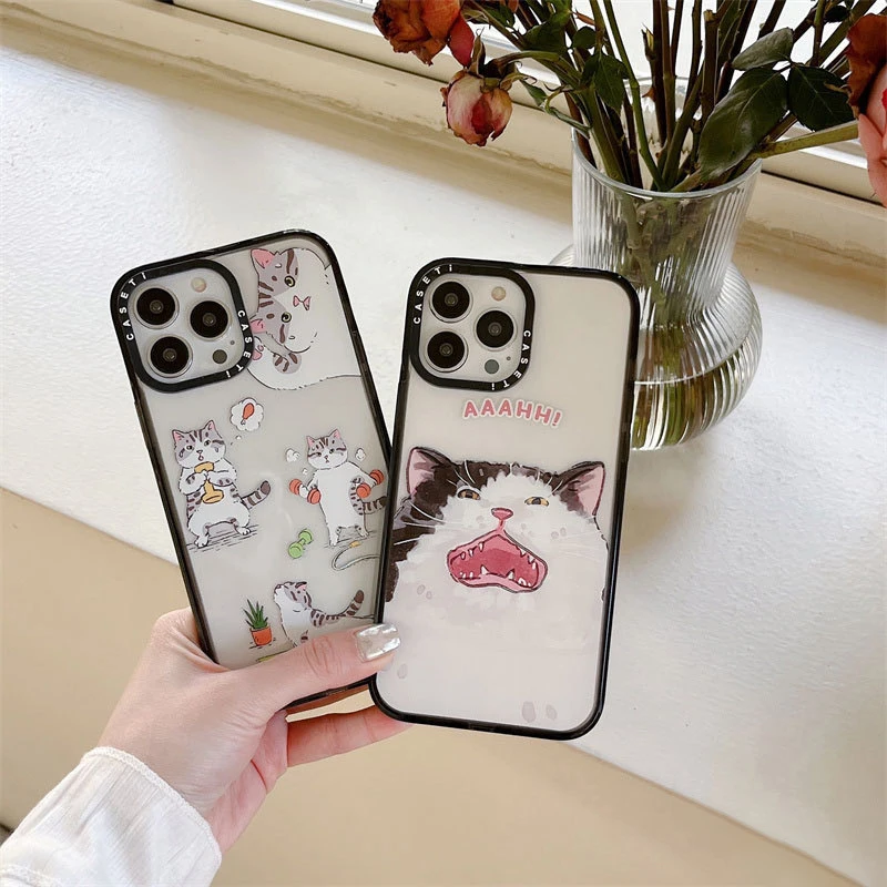 

Cartoon Cat Transparent Acrylic Frame Phone Case Cover for IPhone 11 12 13 14 Pro Max Case for IPhone 14 Pro Max