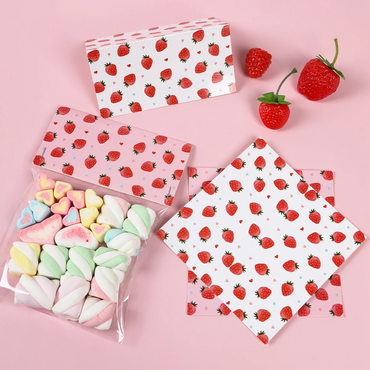 10 шт. розовые пакеты для клубники