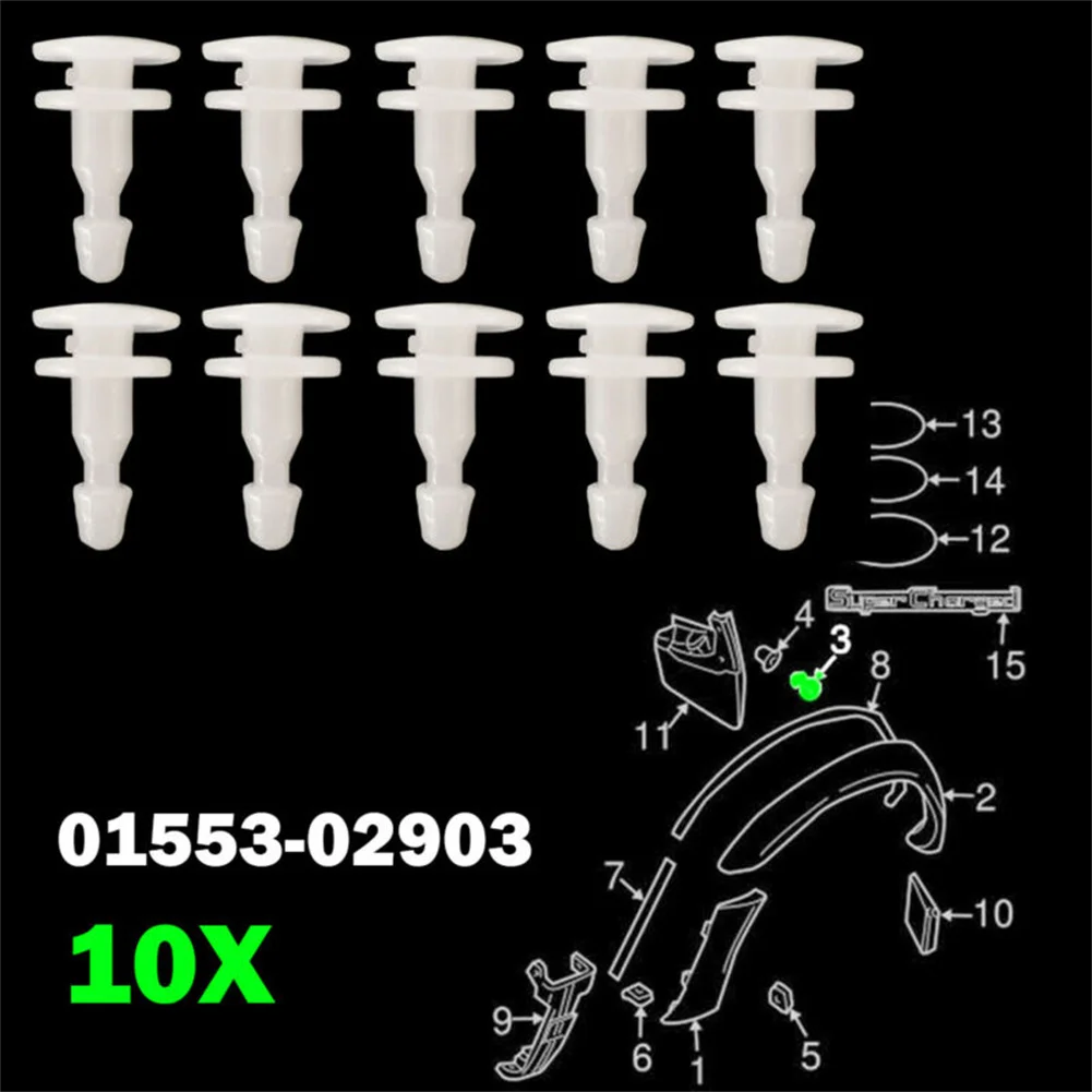 10pcs Wheel Arch Fender Flare Clips Fastener For Nissan Navara D22 Patrol GU Accessories 01553-02903 Plastic Clip Fasteners - купить по