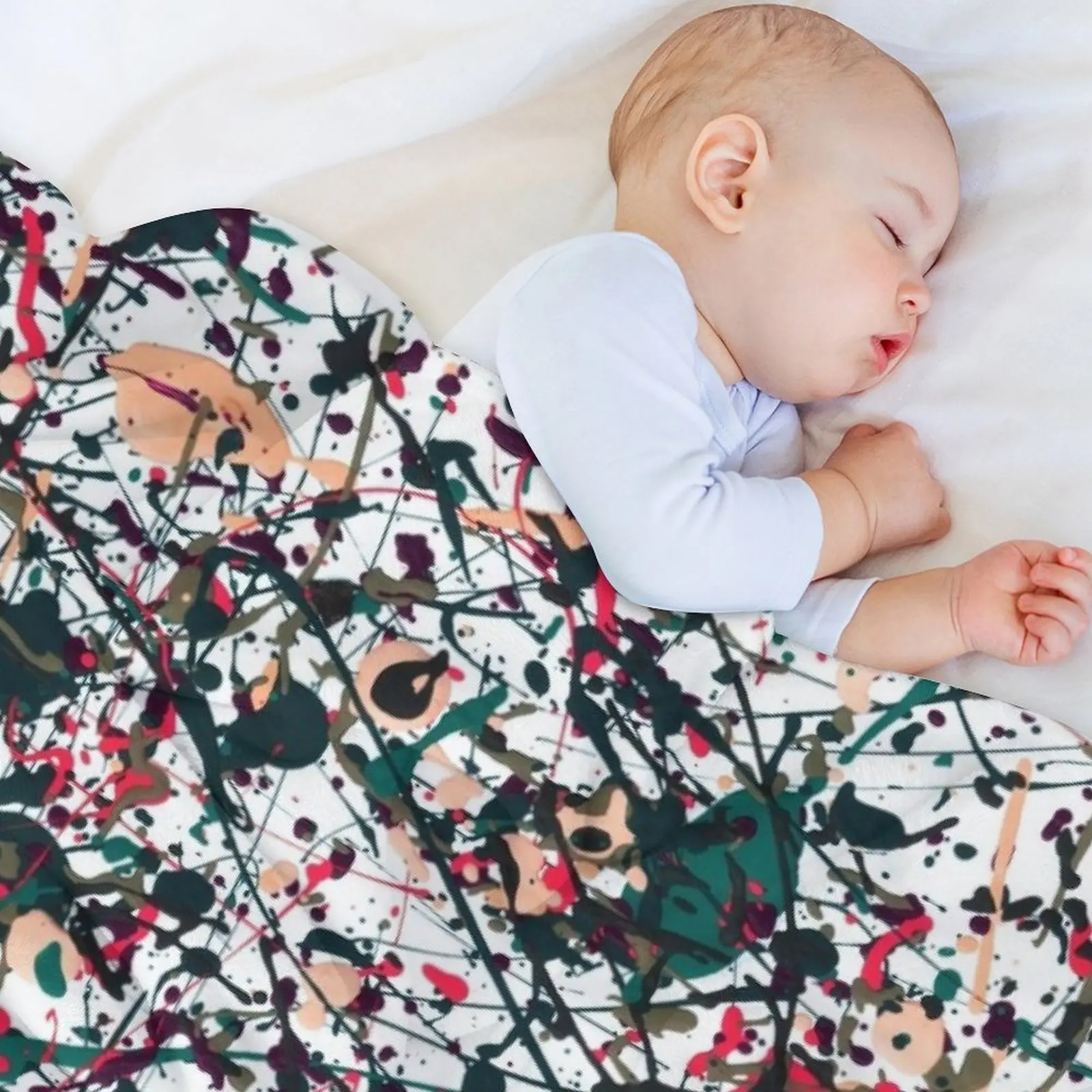 Красное белое синее одеяло mijumi Pollock для путешествий покрывала кровати