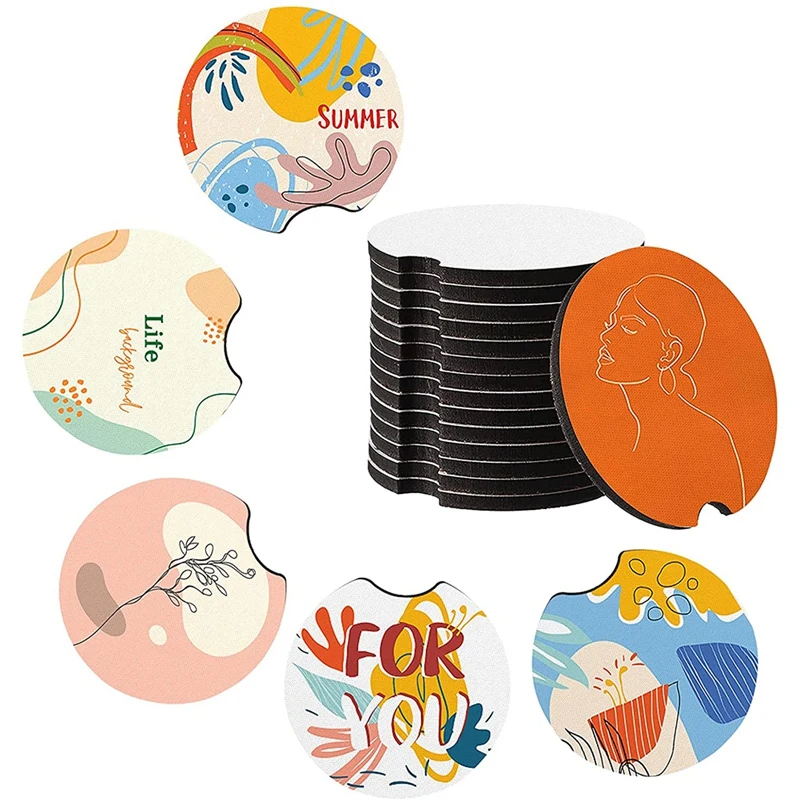 

Sublimation Car Coasters Blanks, Sublimation Heat Transfer Rubber Coaster,Painting Project,Sublimation Accessories