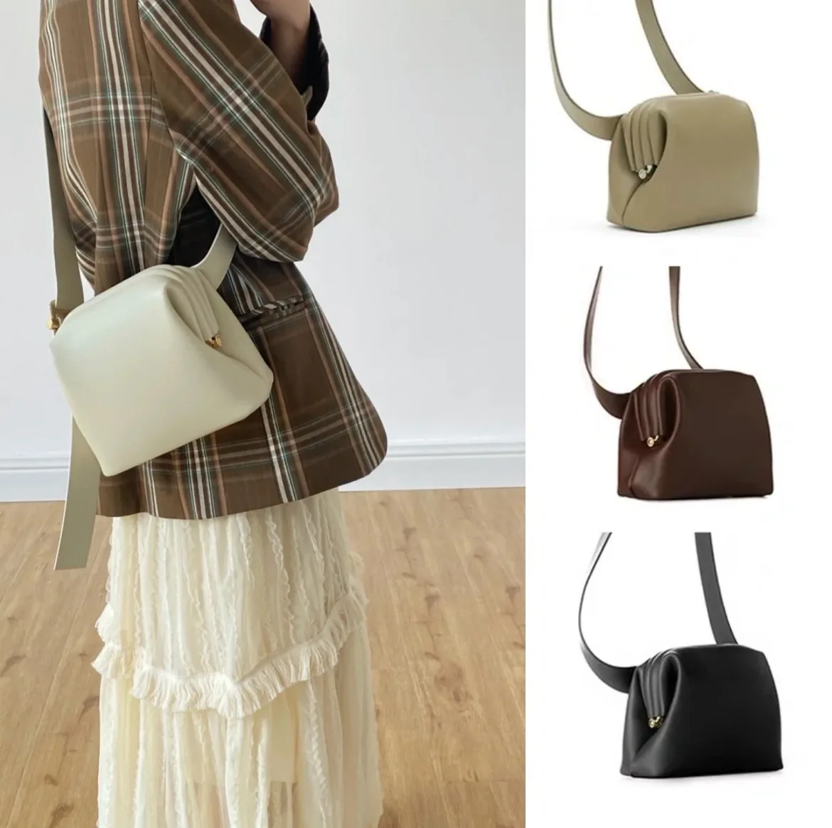 

2023 New Korean Version Bag Genuine Leather Mini Bag for Women Fashion Cowhide Crossbody Shoulder Bags All-match Bolsos Mujer