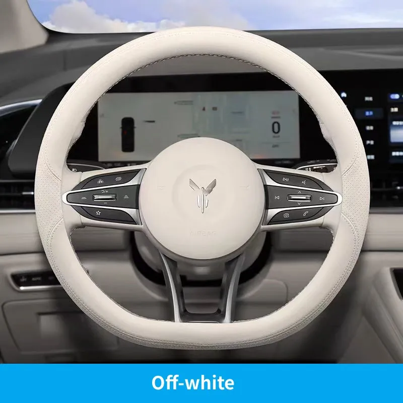 

Кожаный чехол на руль автомобиля, дышащий удобный чехол на руль для Lantu VOYAH, бесплатные автомобильные аксессуары