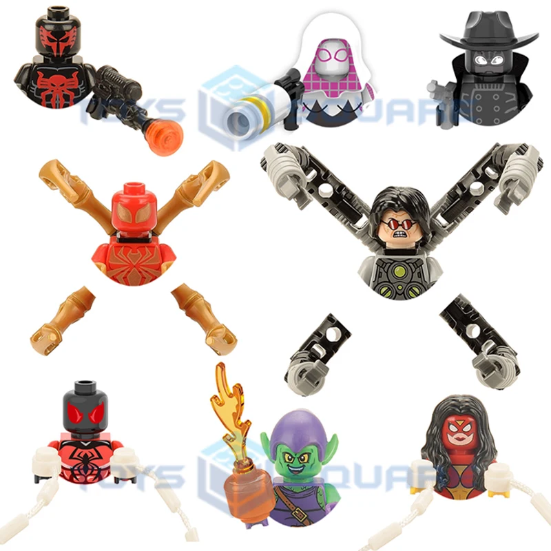 

HEROCROSS, черный паук, Зеленый Гоблин, мужчина, женщина, Gwen, доктор, фотоблоки, набор детских игрушек, подарки