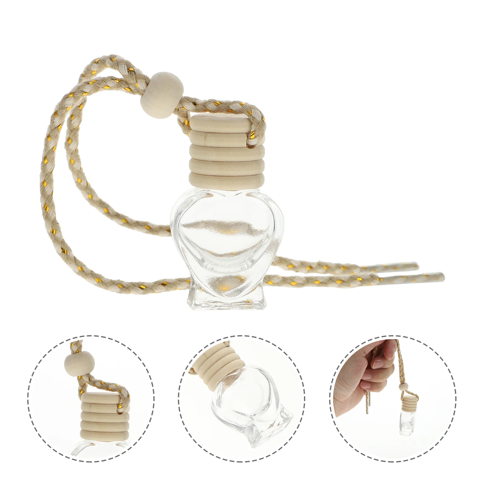 

10 Pcs Car Perfume Bottle Pendant Transparent Hanging Essential Oil Diffuser Air Freshener