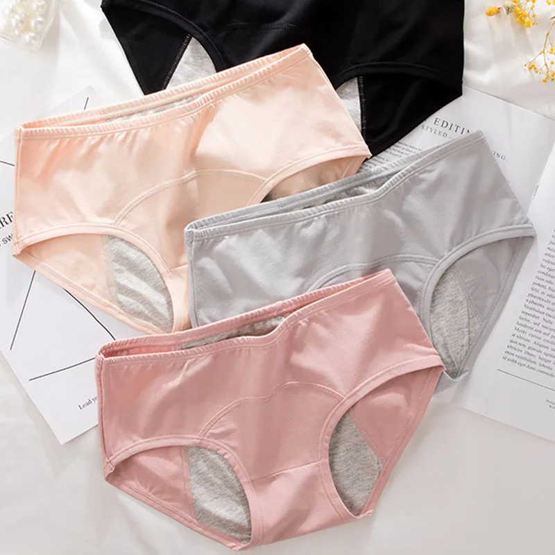 

Непротекаемые трусики для менструаций для женщин, хлопковые дышащие трусики, женское нижнее белье с завышенной талией для менструации