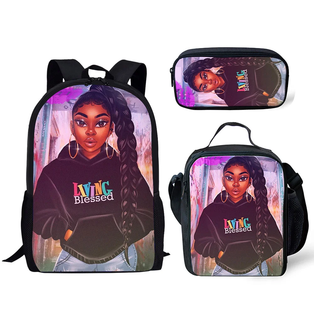 

Children School Bags for Kids Black Girl Magic Melanin Poppin Prints Book Bag Teenagers Backpack Mochila 2023