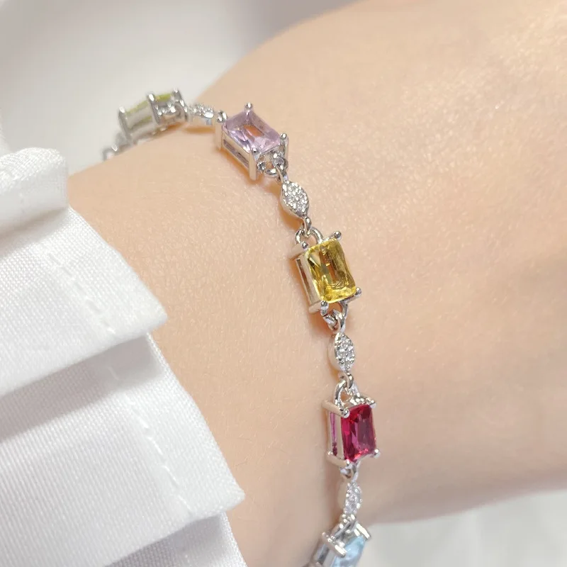 Милый и милый браслет Seiko с кристаллическим элементом MDLFES Moissanite покрытый