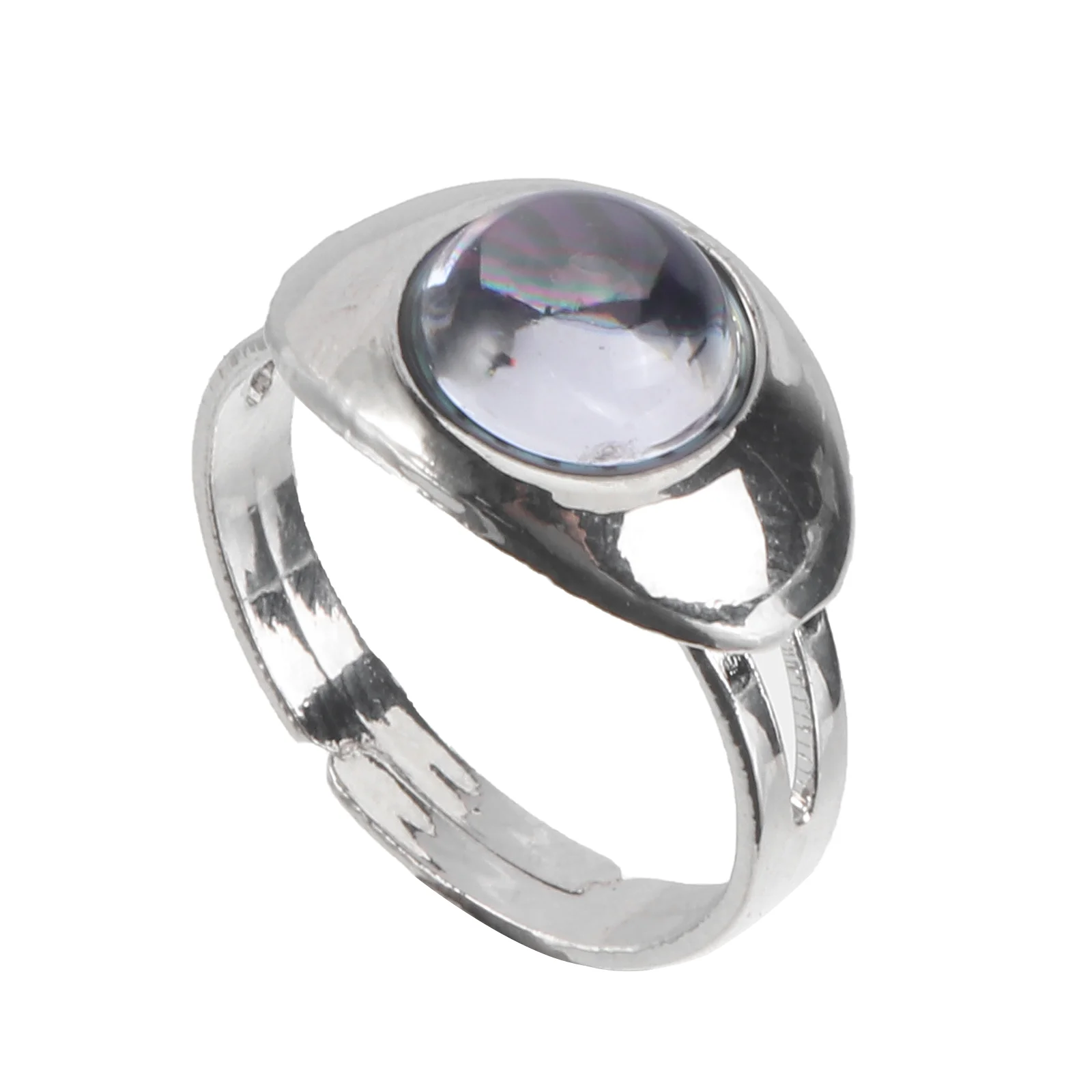 

Ring Finger Mood Rings Delicate Adjustable Temperature Statement Sterling Silver Color Changing Thermochromic Emotion Chic